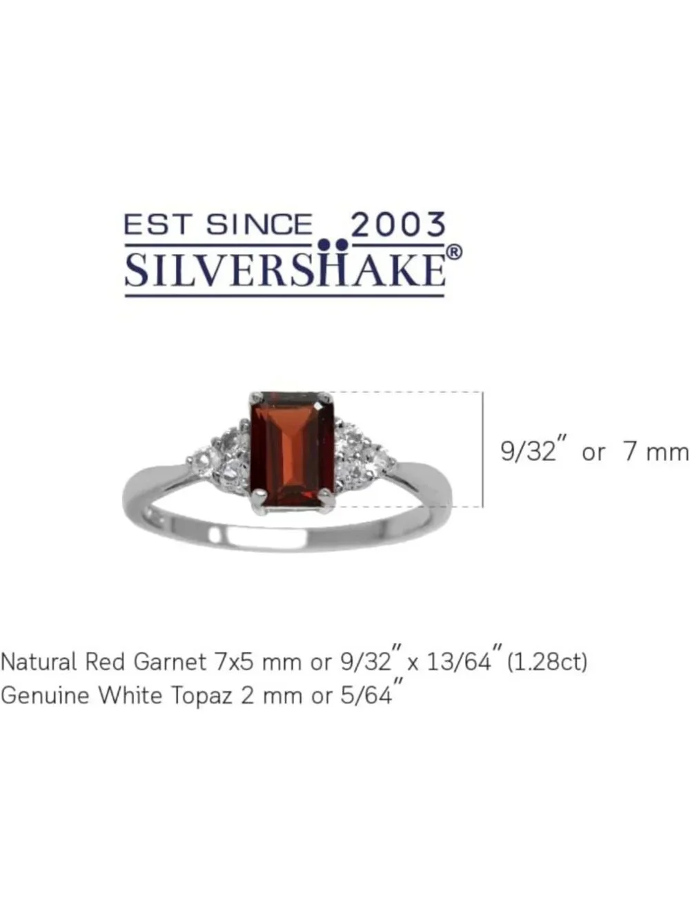 7x5mm Octagon Birthstone Ring in White/Yellow Gold Plated 925 Sterling Silver